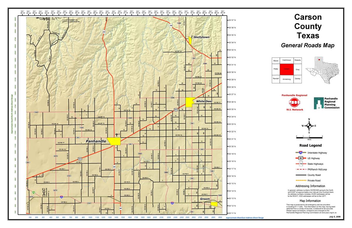 Carson County Map